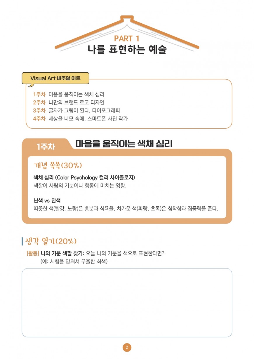 창의 예술 색채 심리 활동